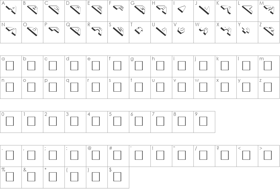 CosmosCaps font character map preview