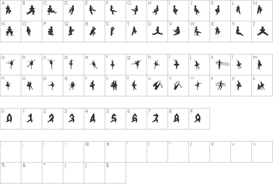 cossamoji font character map preview