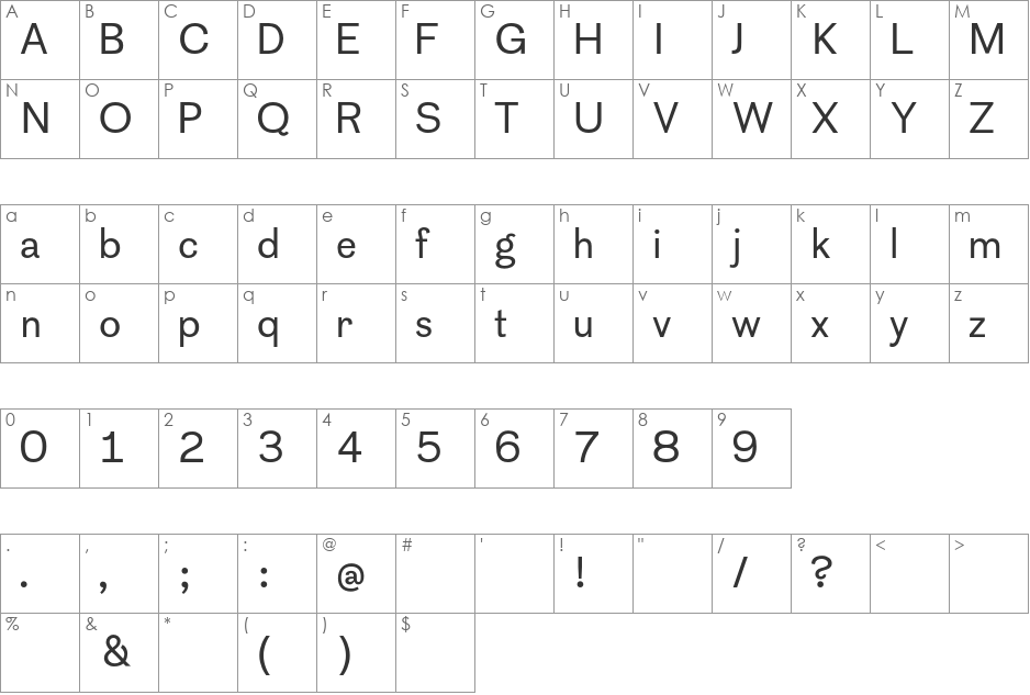 Cotham Sans font character map preview