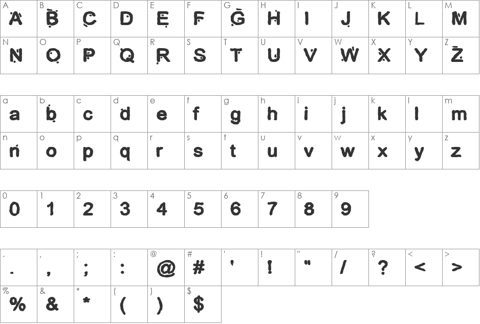 AB Cave font character map preview