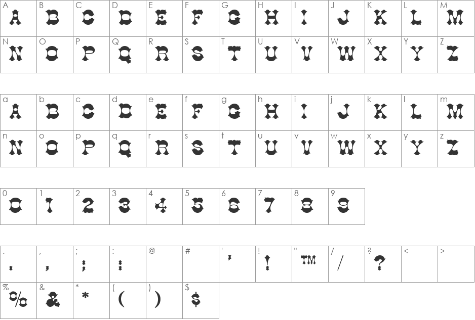 Cottonwood-SemiBold font character map preview