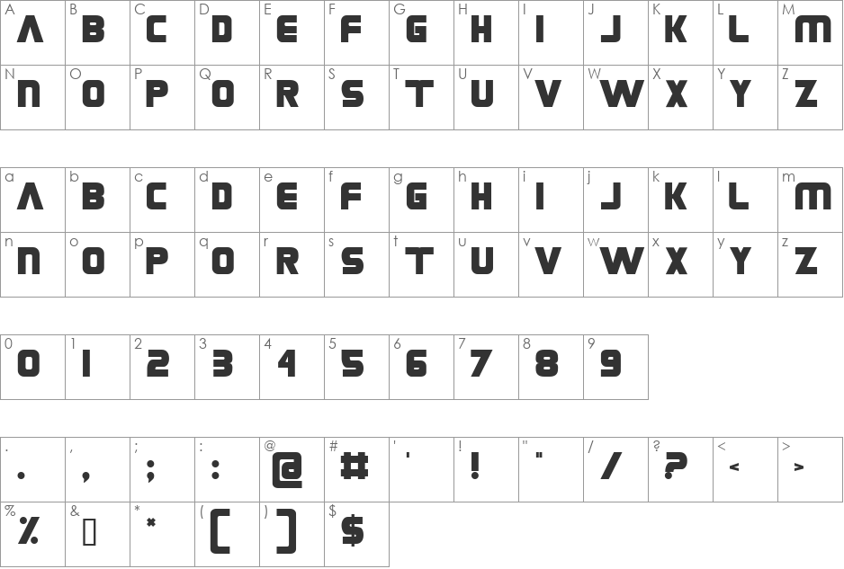 Coverse Allstars font character map preview