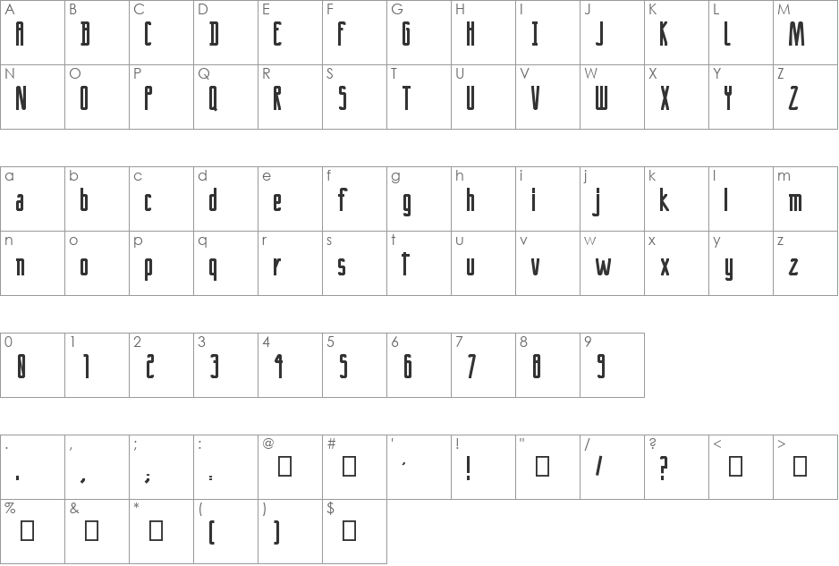 Crack font character map preview