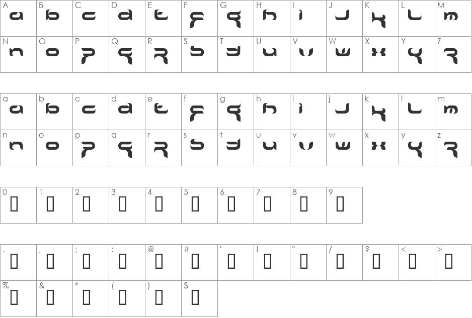 crafty font character map preview