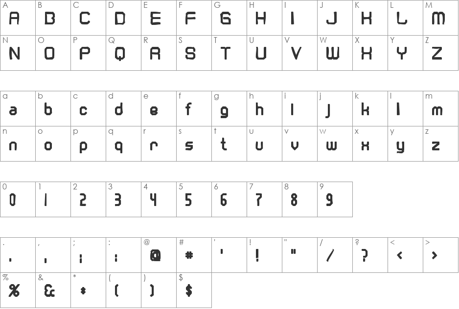 Cranberry Gin Ink font character map preview