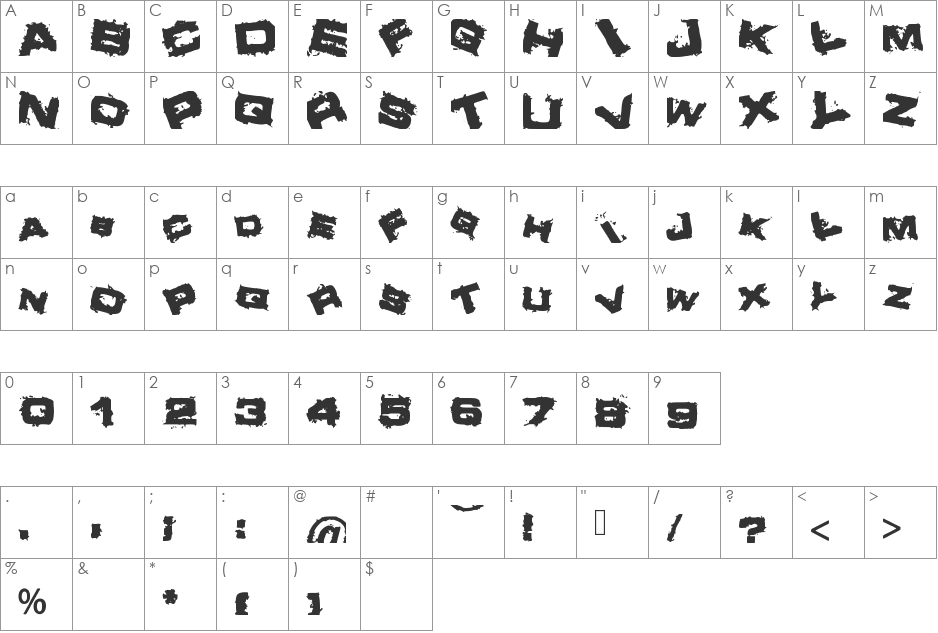 crazy font character map preview