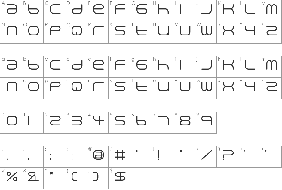 Creaminal font character map preview