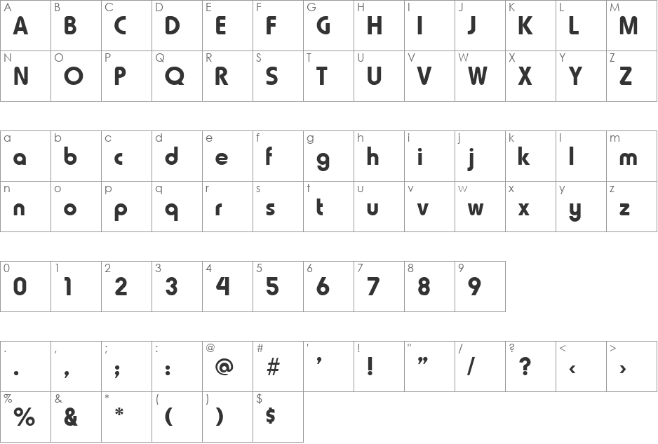 Cremona font character map preview