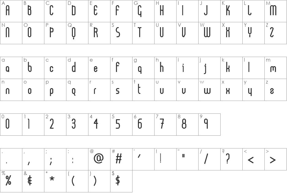 AB FatChic font character map preview