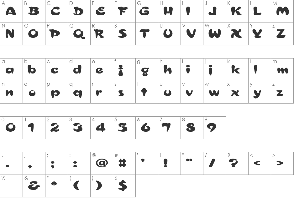 Croissant Ex font character map preview