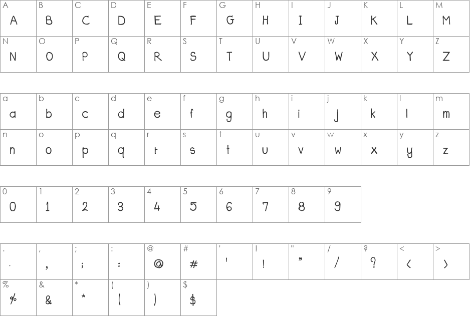 CRU-dissaramas-Hand-Written font character map preview