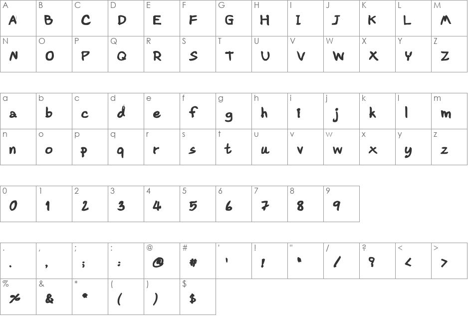CRU-Pharit-Hand-WrittenBold font character map preview