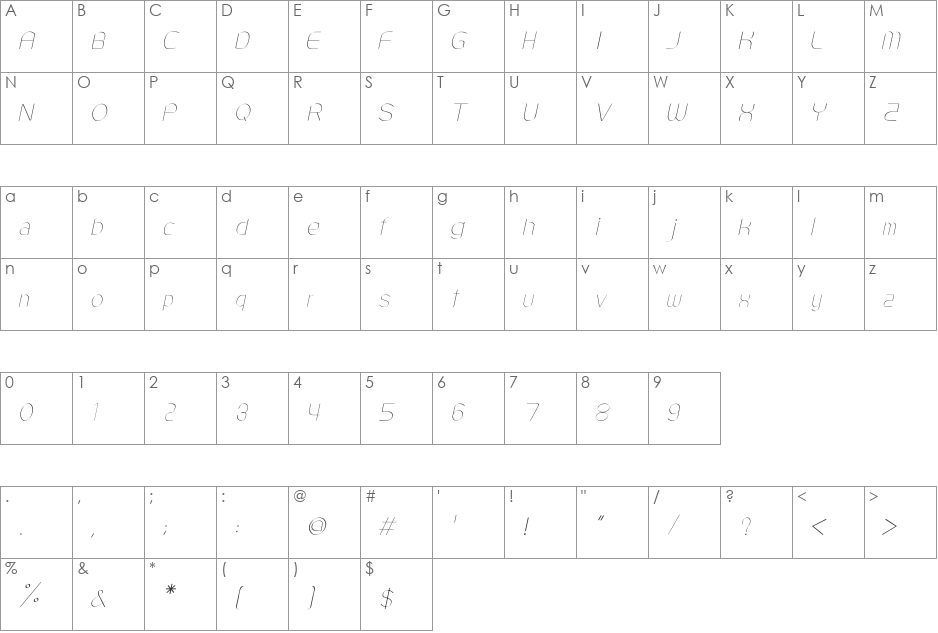 CRU-Teerakarn font character map preview