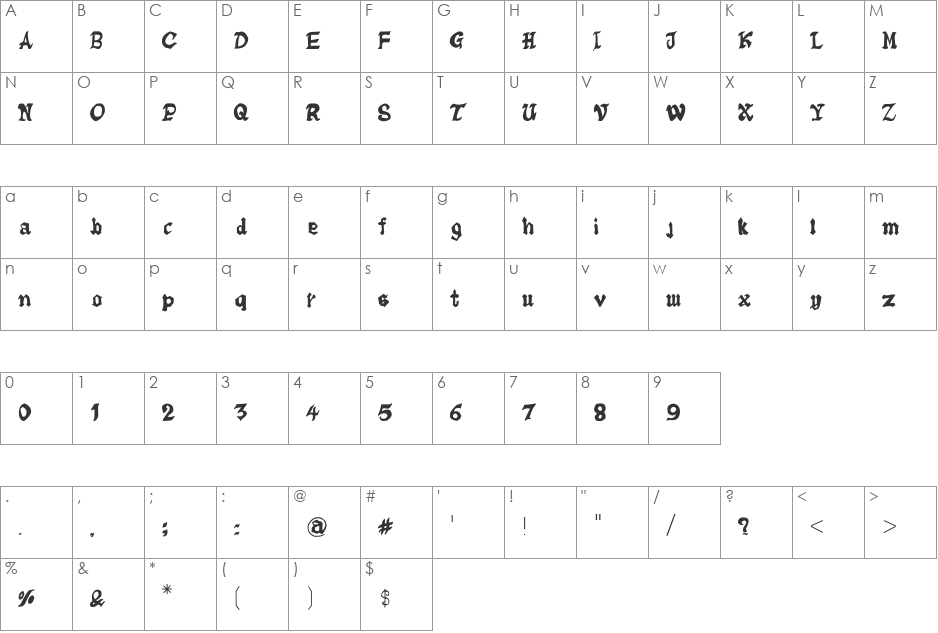 CRUSutthichaiHandWritten font character map preview