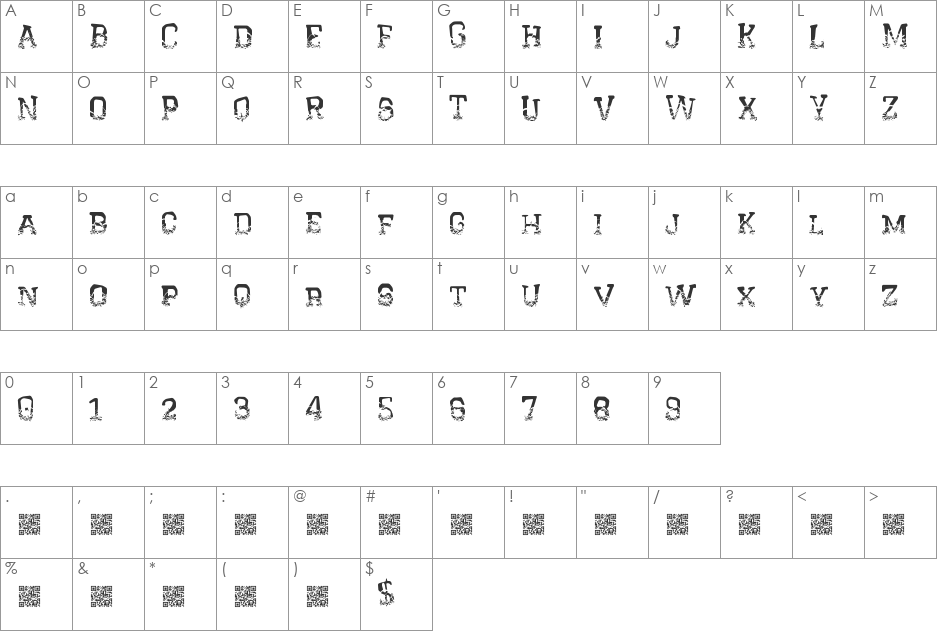 CrystalHouse font character map preview