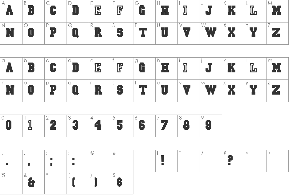 CSD font character map preview