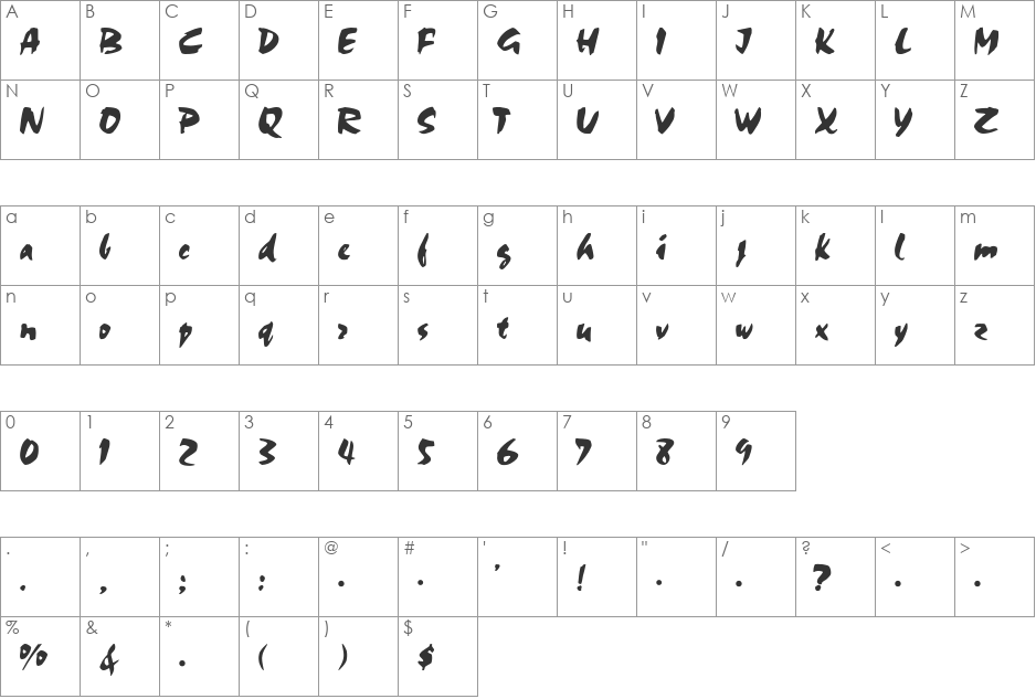 CSD-Chalk-Norma font character map preview