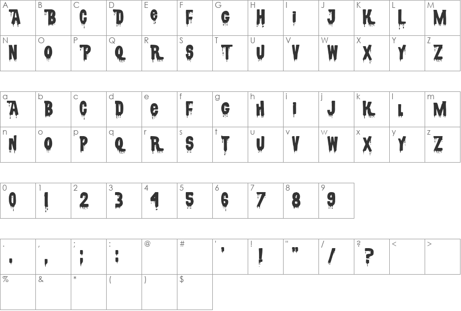 CSNPWDT NFI font character map preview