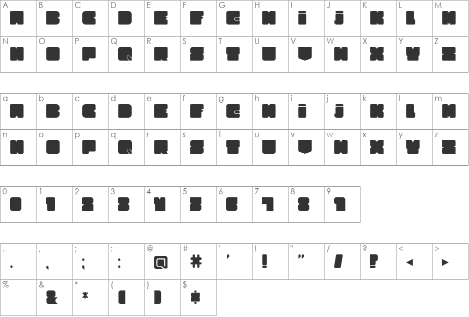 Cubesity Rounded font character map preview