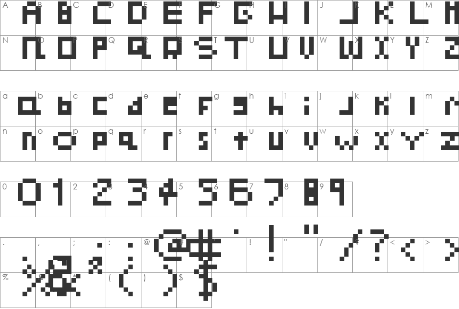 Cubits font character map preview