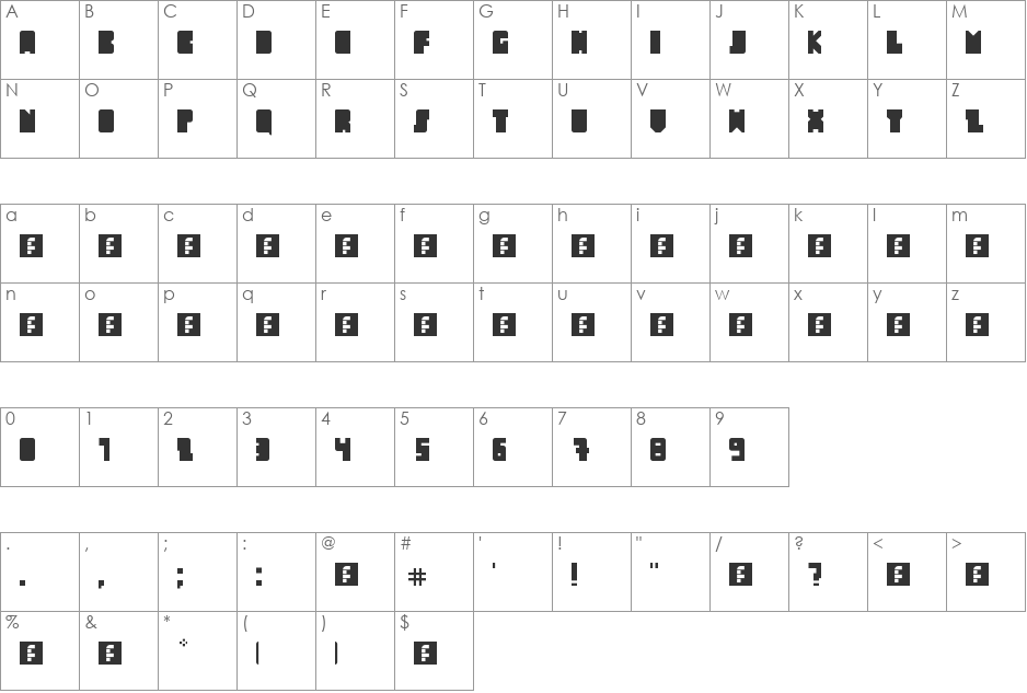 cubo font character map preview