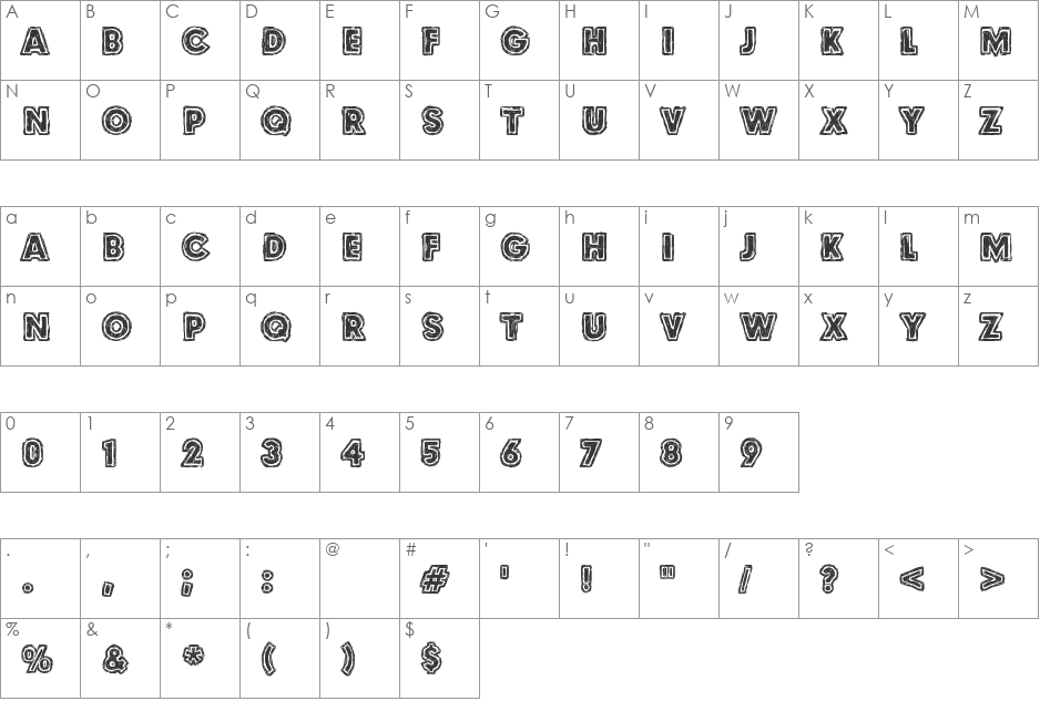 Culdesac2 font character map preview