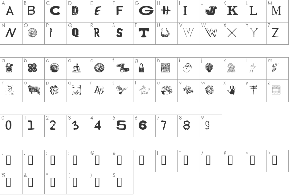 cullit font character map preview