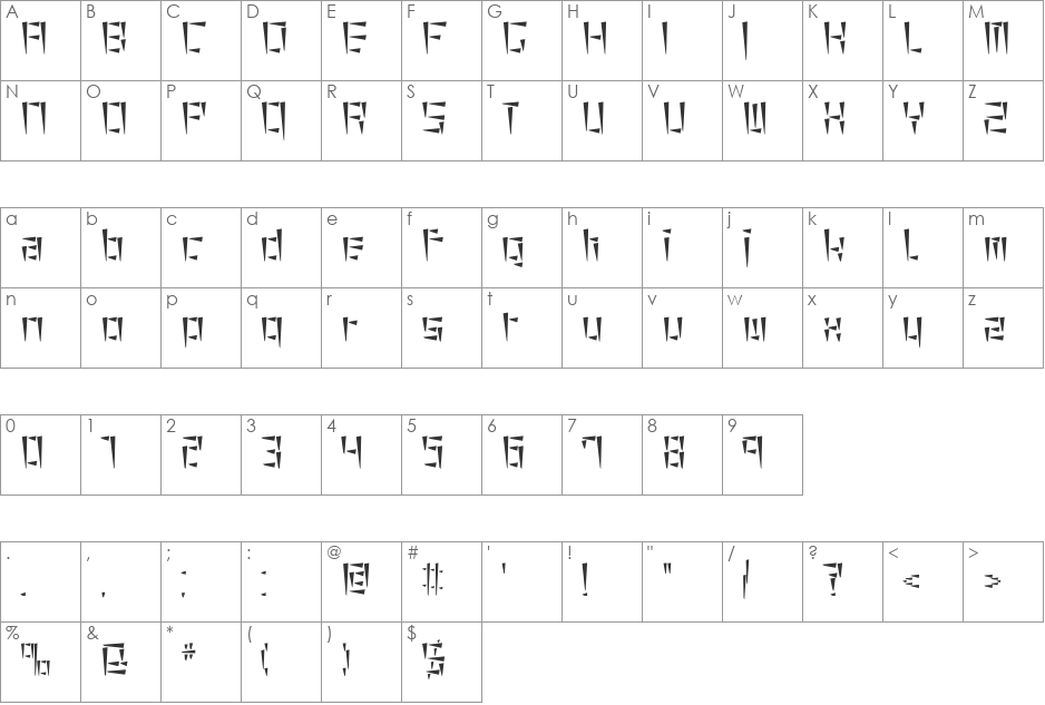 cuneiform font character map preview