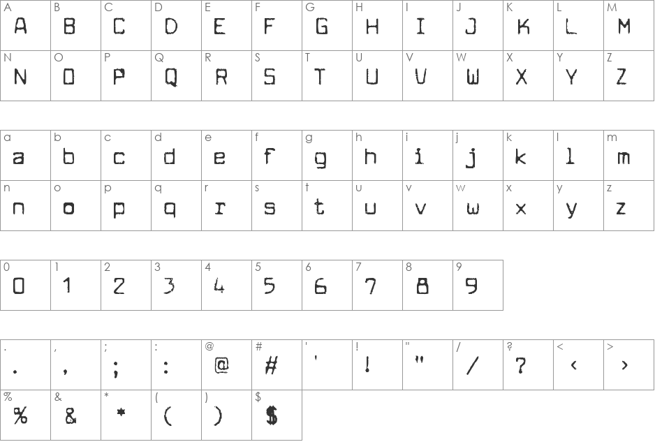 Cuomotype font character map preview