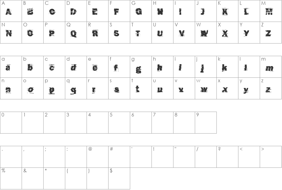 cut n paste font character map preview