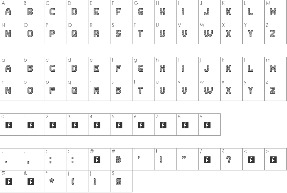 Cut the paper font character map preview