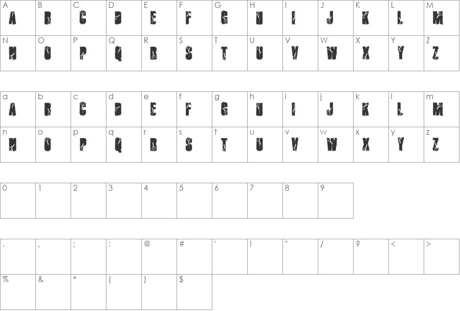 cutter font character map preview