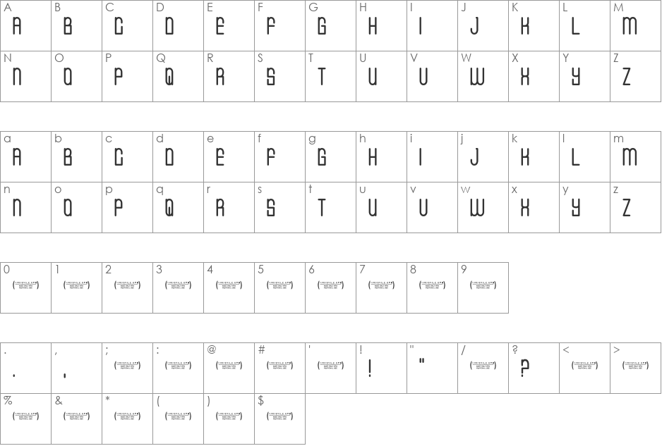 CVF Buffalo Grove font character map preview