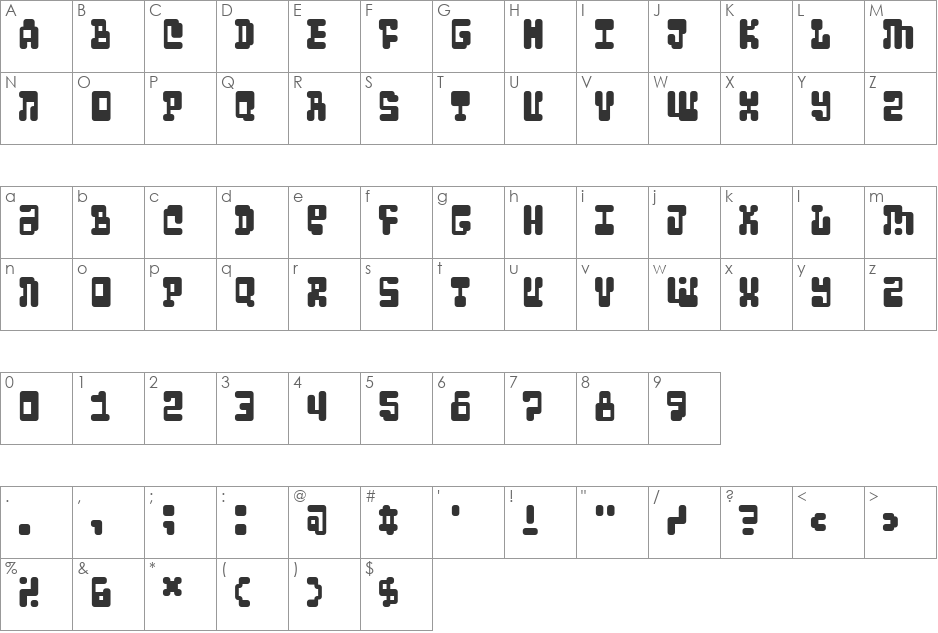 Cyberdelic font character map preview