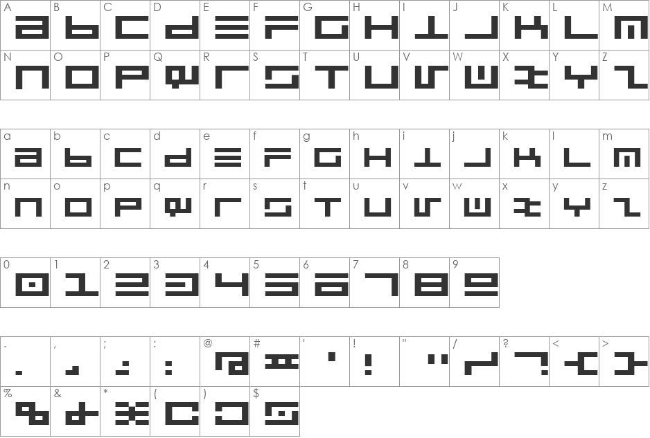 CyberspeakExtended font character map preview