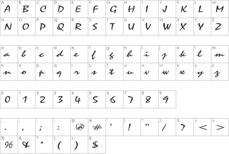 CycloneExtended font character map preview