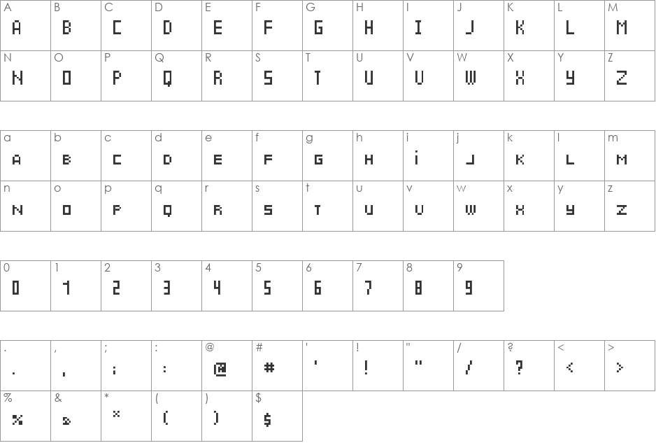 CyrBit font character map preview