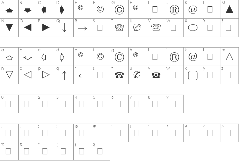 Abacus One SSi font character map preview