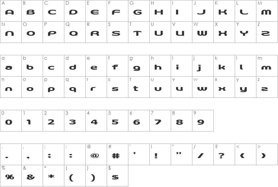 D3 Archism Italic font character map preview