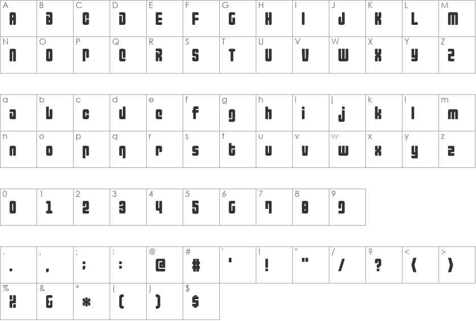 D3 Blockism font character map preview