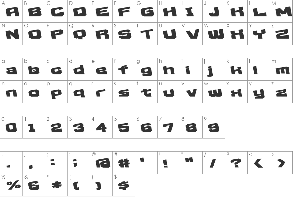 D3 Egoistism extra font character map preview