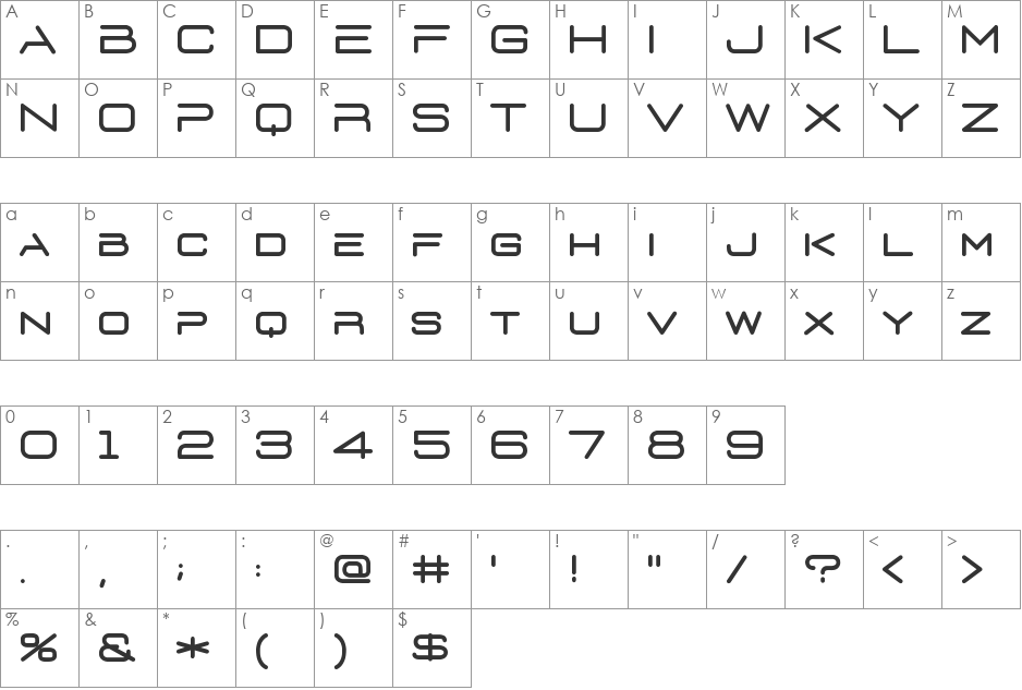 D3 Euronism italic font character map preview