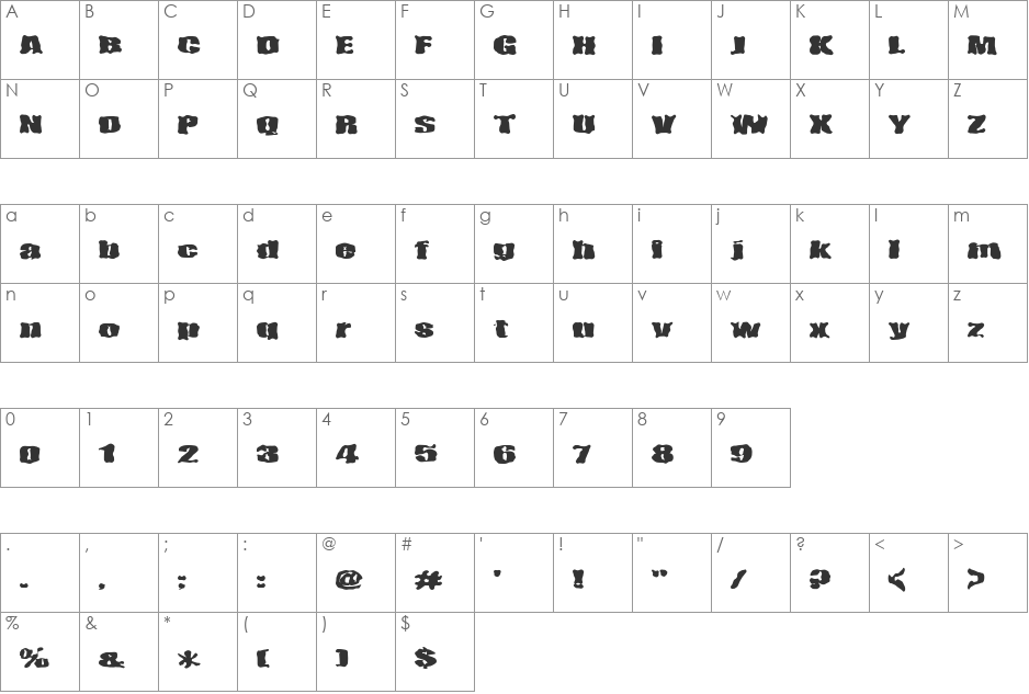 D3 Ghostism-Regular font character map preview