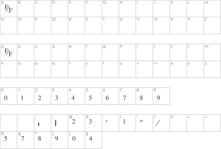 Dabbington-Normal font character map preview