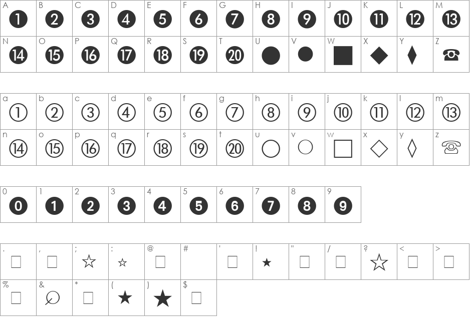 Abacus Two SSi font character map preview