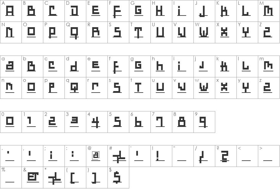 DadasDreams font character map preview