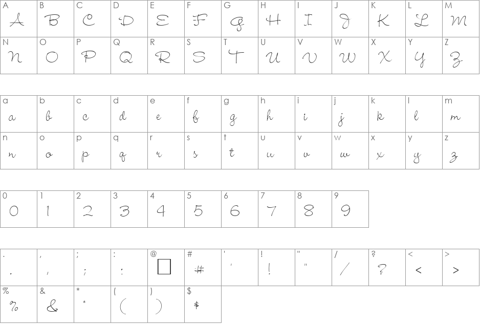 Dagobert font character map preview