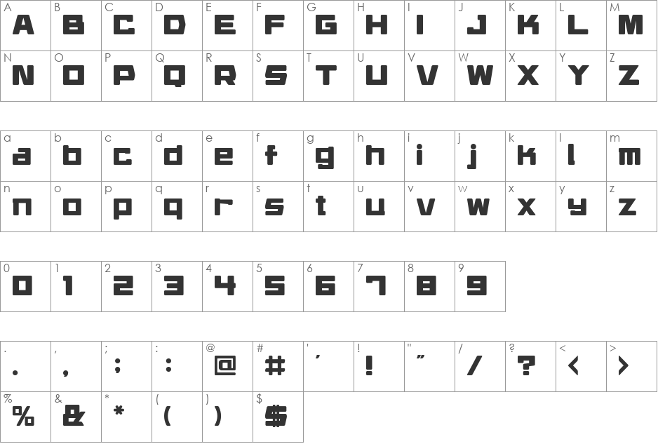 Daidoh Remix Round font character map preview