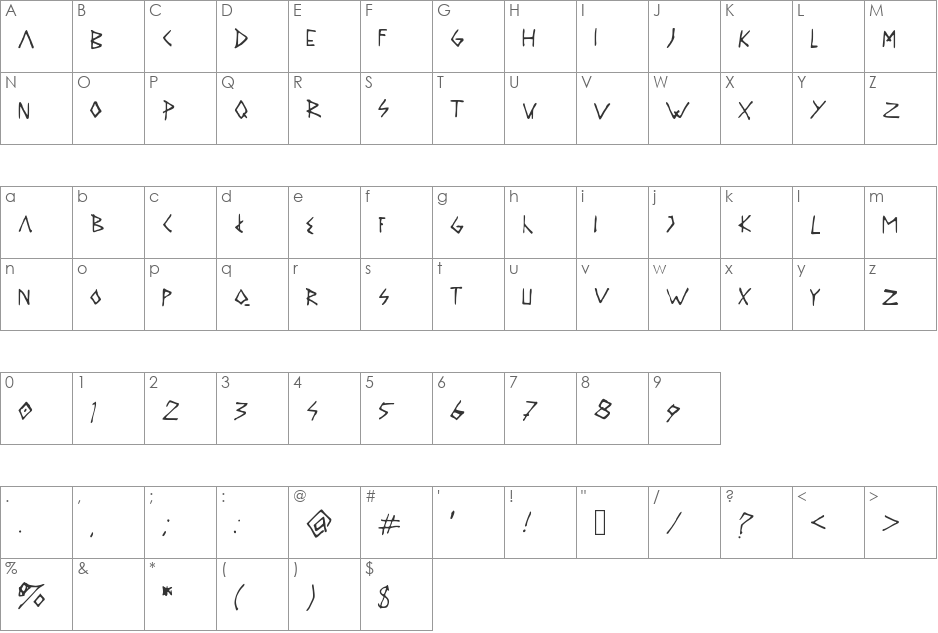 DAILYROUTINE font character map preview