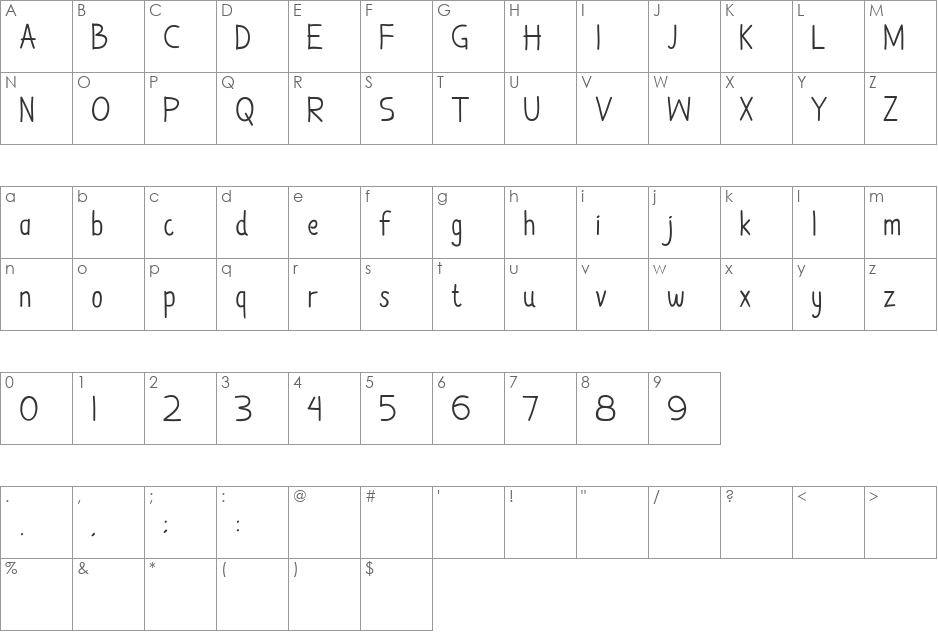 Damai Kpk Polri font character map preview